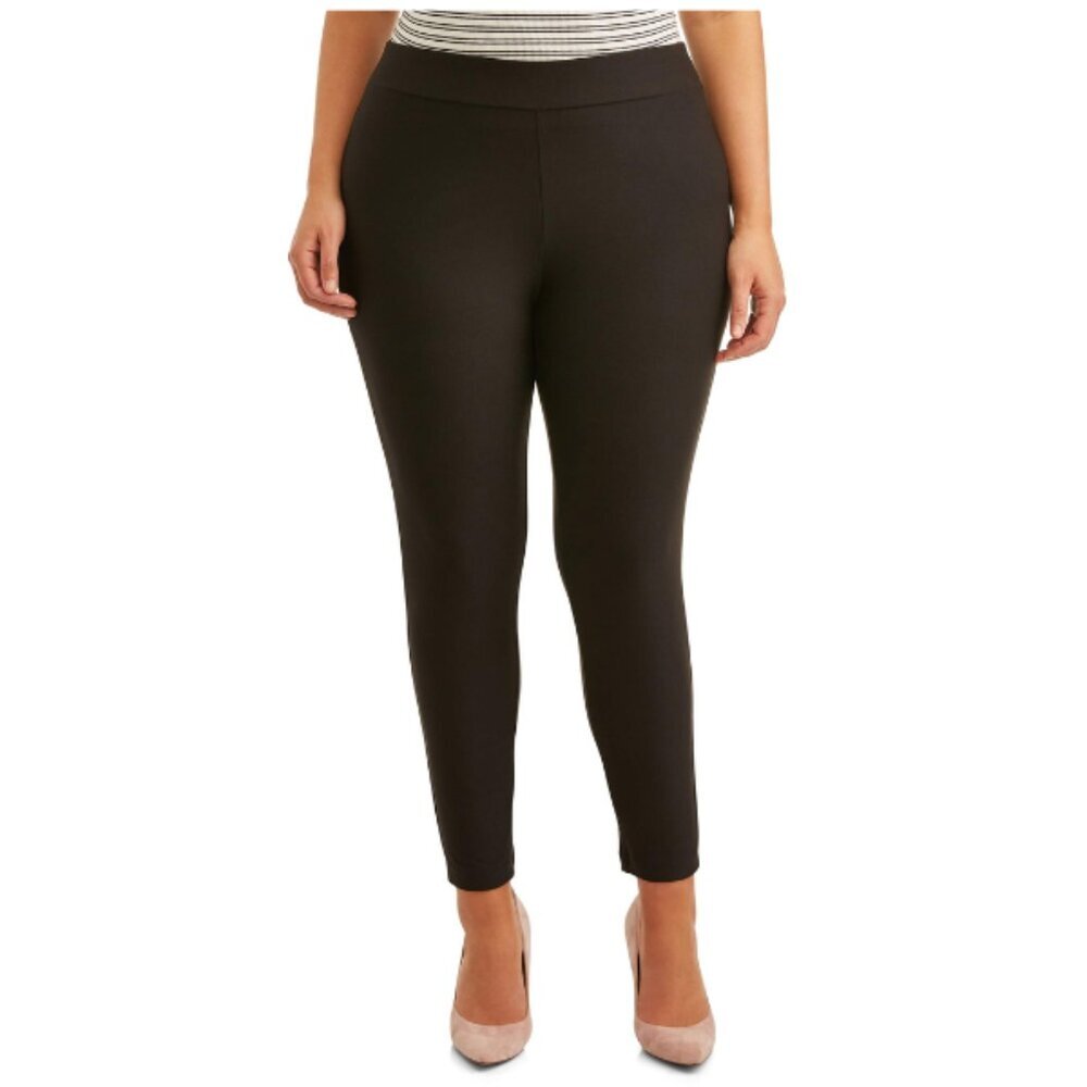 💜Terra & Sky Women's Plus Size Sueded Full Length Leggings Black Shoot 2X